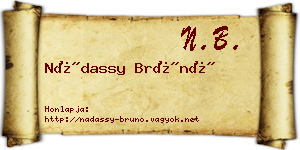 Nádassy Brúnó névjegykártya